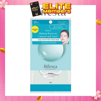 BIFESTA Micellar Makeup Remover Large Sebun Cleansing Sheet 10s