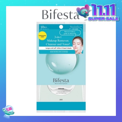 BIFESTA Micellar Makeup Remover Large Sebun Cleansing Sheet 10s