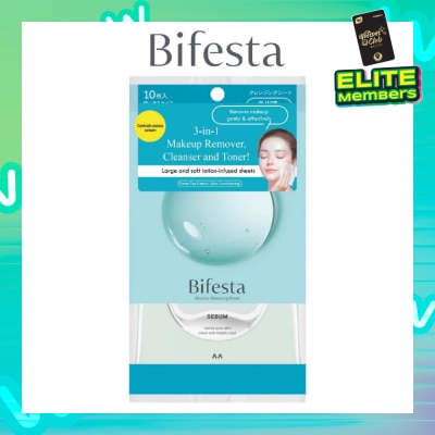 BIFESTA Micellar Makeup Remover Large Sebun Cleansing Sheet 10s