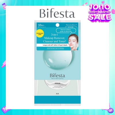 BIFESTA Micellar Makeup Remover Large Sebun Cleansing Sheet 10s