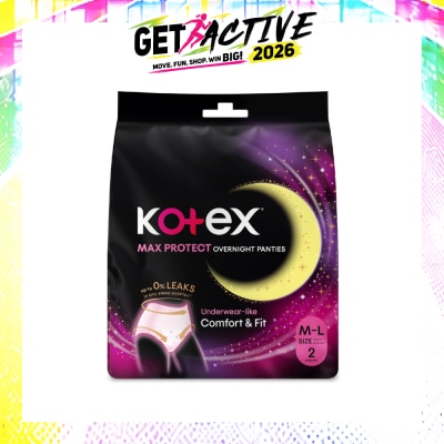 KOTEX - Overnight Panties Sleepwell 360° Anti Leakage Protection Size M-L (For Hip 34" & Above) 2s image