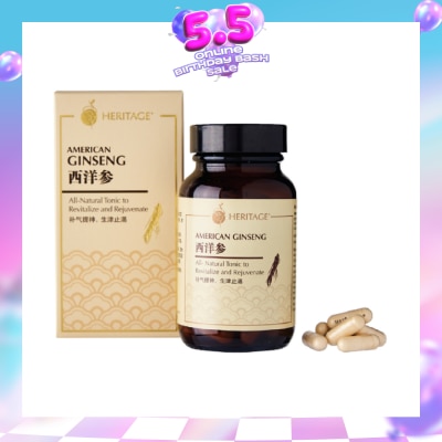 HERITAGE GOLD - American Ginseng for Revitalise and Rejuvenate Capsule 60s