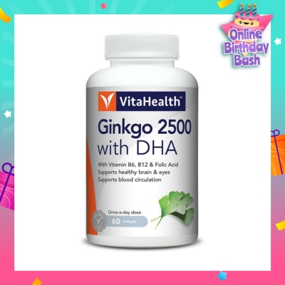 VITAHEALTH Ginkgo 2500 with DHA 60s