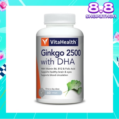 VITAHEALTH Ginkgo 2500 with DHA 60s