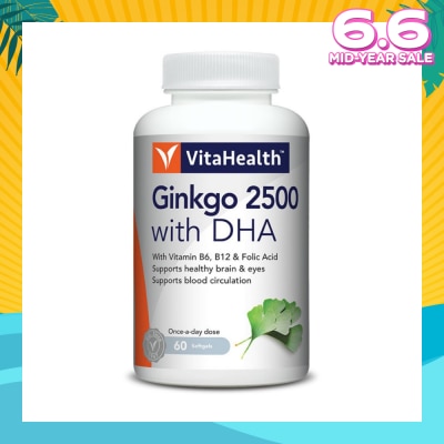 VITAHEALTH Ginkgo 2500 with DHA 60s