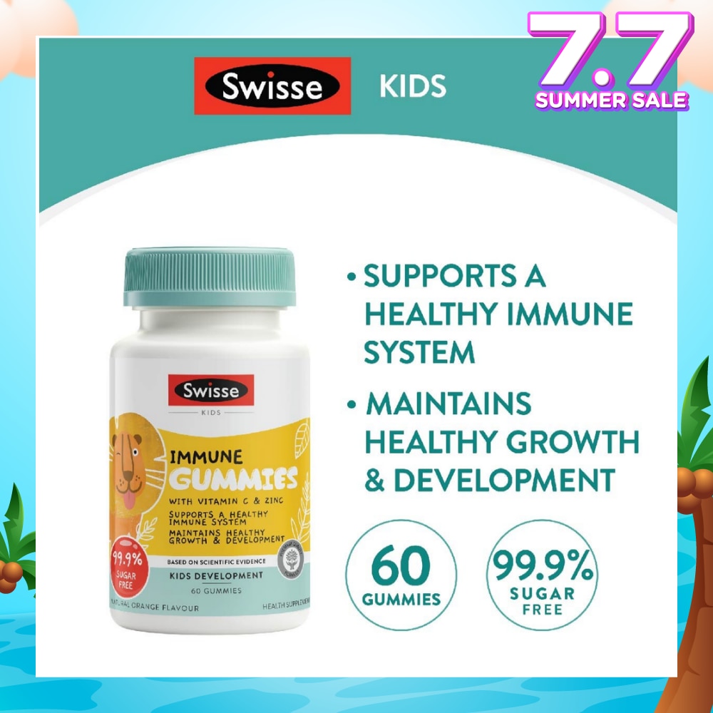 Kids Immune Gummies Natural Orange Flavour (Support Healthy Immune System + Growth & Development) 60s