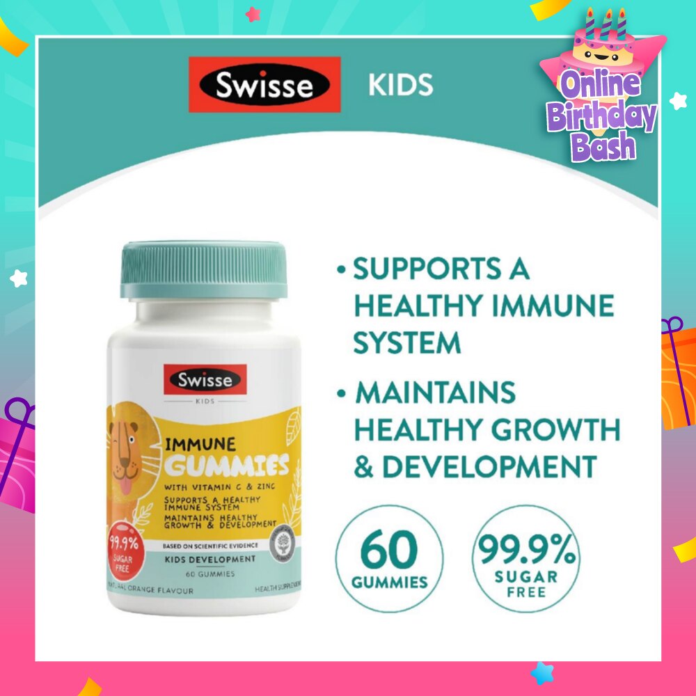 Kids Immune Gummies Natural Orange Flavour (Support Healthy Immune System + Growth & Development) 60s