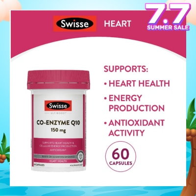 SWISSE Ultiboost Co-Enzyme Q10 Capsule (For Maintaining Heart & Cardiovascular Health) 60s
