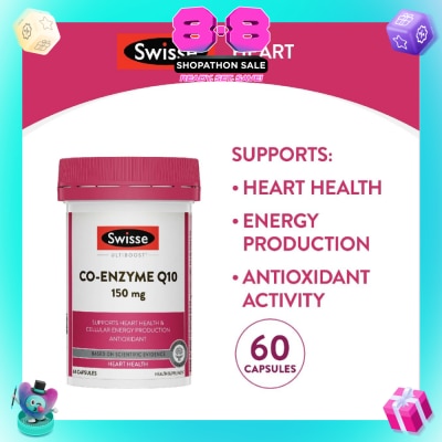 SWISSE - Ultiboost Co-Enzyme Q10 Capsule (For Maintaining Heart & Cardiovascular Health) 60s