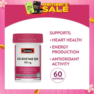 SWISSE Ultiboost Co-Enzyme Q10 Capsule (For Maintaining Heart & Cardiovascular Health) 60s
