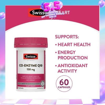SWISSE - Ultiboost Co-Enzyme Q10 Capsule (For Maintaining Heart & Cardiovascular Health) 60s
