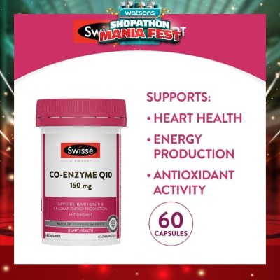 SWISSE - Ultiboost Co-Enzyme Q10 Capsule (For Maintaining Heart & Cardiovascular Health) 60s