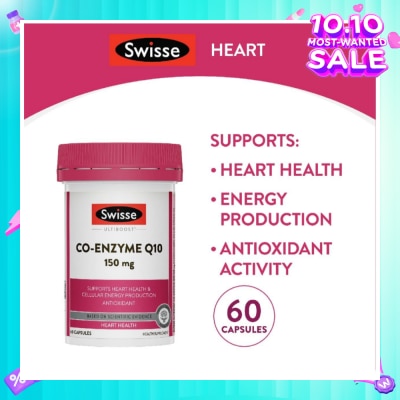 SWISSE Ultiboost Co-Enzyme Q10 Capsule (For Maintaining Heart & Cardiovascular Health) 60s