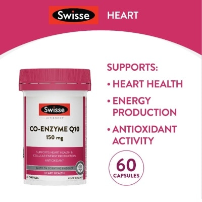 SWISSE Ultiboost Co-Enzyme Q10 Capsule (For Maintaining Heart & Cardiovascular Health) 60s