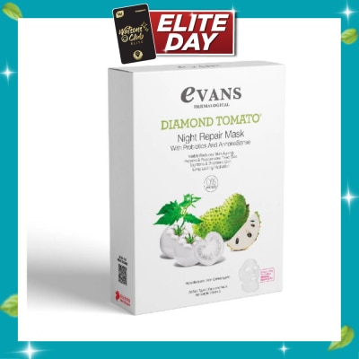 EVANS Diamond Tomato Night Repair Face Mask with Probiotics & AnnonaSense (Repairs & Rejuvenates Tired Skin) 5s image