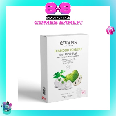 EVANS - Diamond Tomato Night Repair Face Mask with Probiotics & AnnonaSense (Repairs & Rejuvenates Tired Skin) 5s