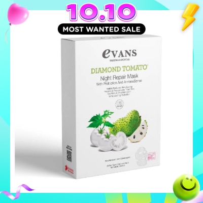 EVANS Diamond Tomato Night Repair Face Mask with Probiotics & AnnonaSense (Repairs & Rejuvenates Tired Skin) 5s image