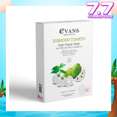 EVANS Diamond Tomato Night Repair Face Mask with Probiotics & AnnonaSense (Repairs & Rejuvenates Tired Skin) 5s