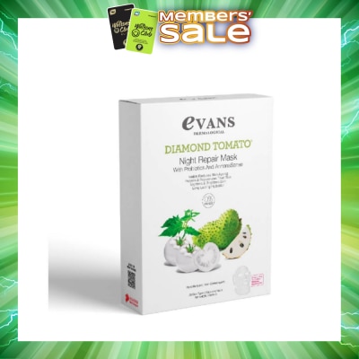 EVANS - Diamond Tomato Night Repair Face Mask with Probiotics & AnnonaSense (Repairs & Rejuvenates Tired Skin) 5s
