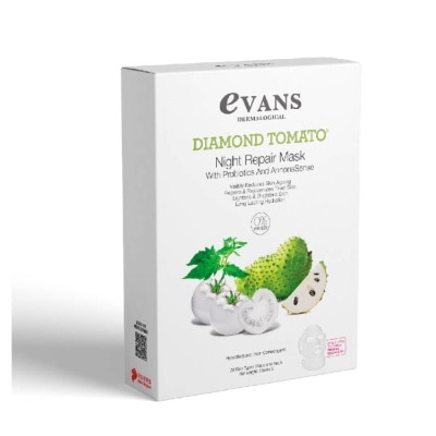 EVANS Diamond Tomato Night Repair Face Mask with Probiotics & AnnonaSense (Repairs & Rejuvenates Tired Skin) 5s