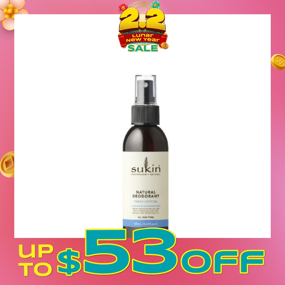 Sukin Fresh Cotton Natural Deodorant 125ml
