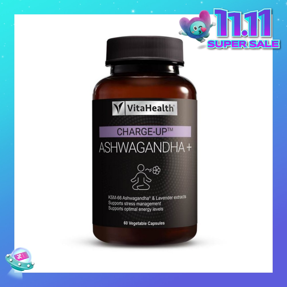 CHARGE-UP Ashwagandha+ Vegetable Capsule (Support Stress Management & Optimal Energy Level) 60s