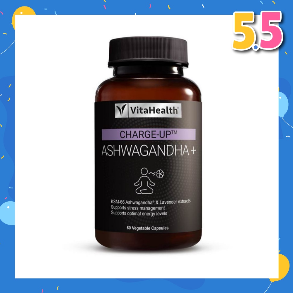 CHARGE-UP Ashwagandha+ Vegetable Capsule (Support Stress Management & Optimal Energy Level) 60s