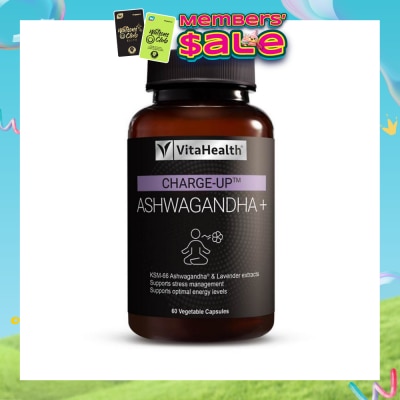 VITAHEALTH - CHARGE-UP Ashwagandha+ Vegetable Capsule (Support Stress Management & Optimal Energy Level) 60s