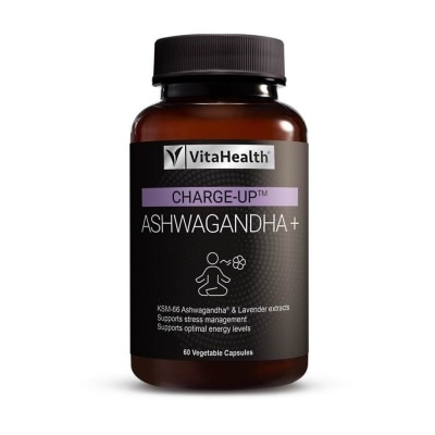 VITAHEALTH CHARGE-UP Ashwagandha+ Vegetable Capsule (Support Stress Management & Optimal Energy Level) 60s