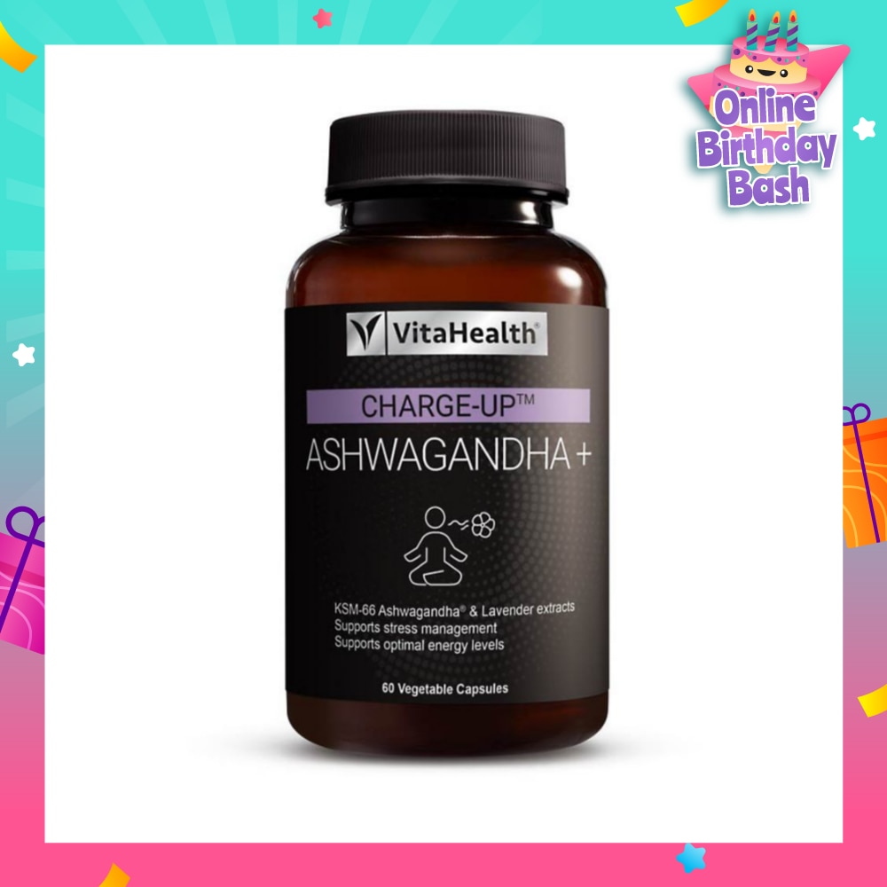 CHARGE-UP Ashwagandha+ Vegetable Capsule (Support Stress Management & Optimal Energy Level) 60s