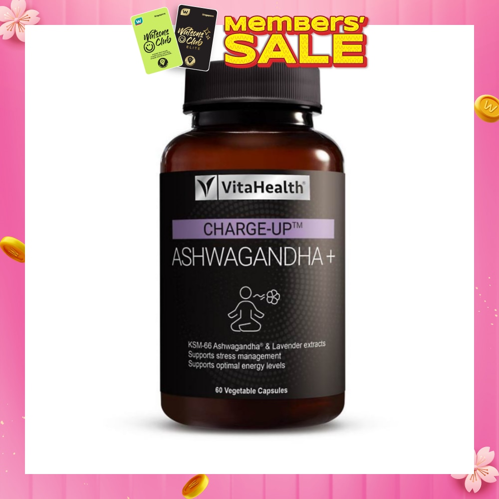 CHARGE-UP Ashwagandha+ Vegetable Capsule (Support Stress Management & Optimal Energy Level) 60s