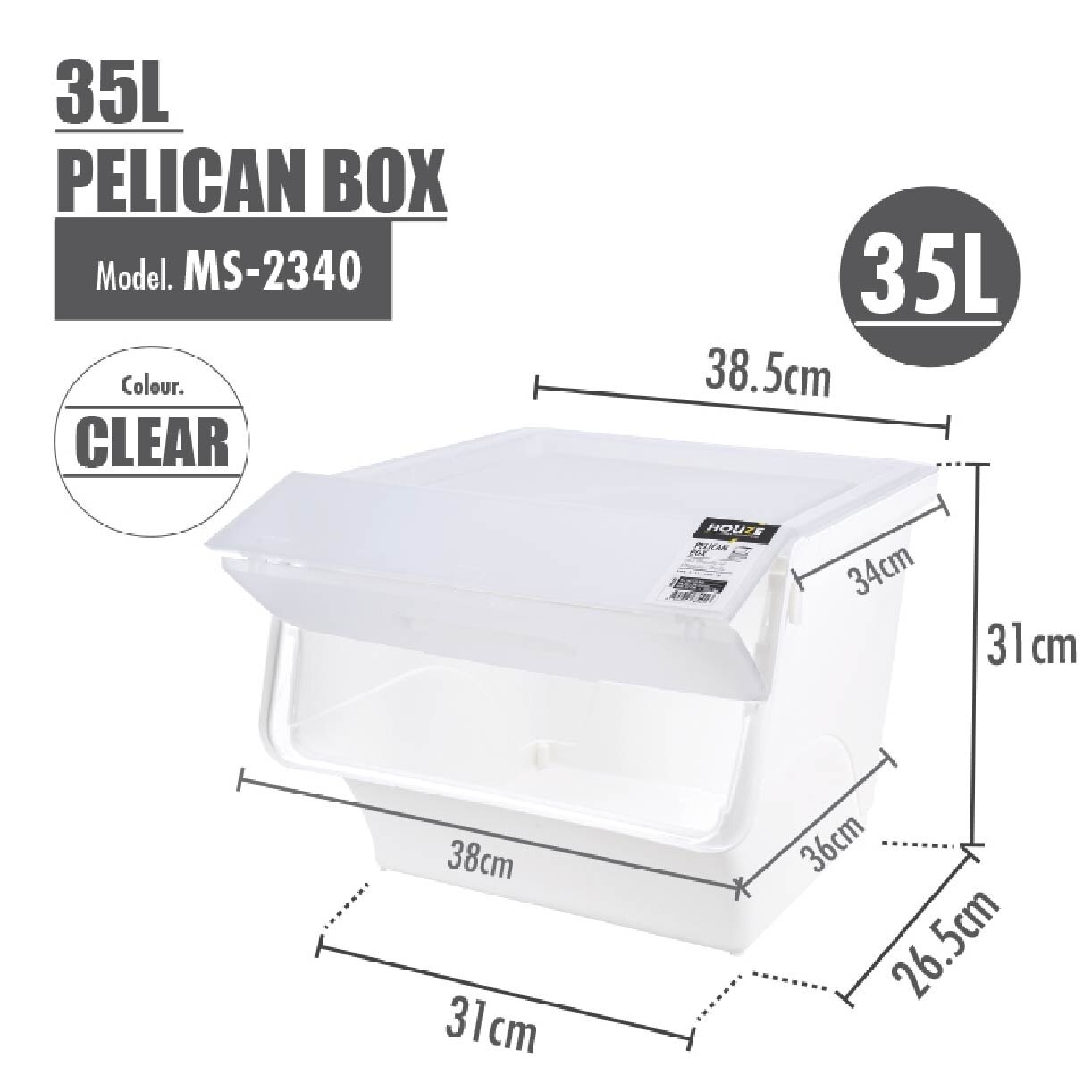 35L Pelican Box Clear MS-2340-CLEAR 1s