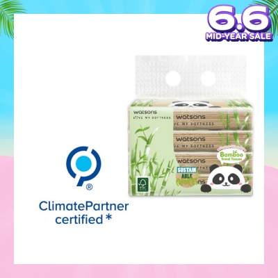 WATSONS Forest Friendly 3ply Panda Bamboo Tissue Sheet 50s x 4 pack