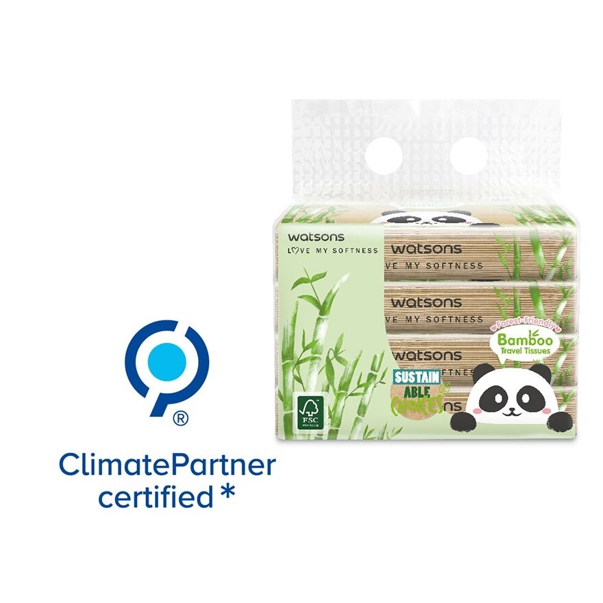 Forest Friendly 3ply Panda Bamboo Tissue Sheet 50s x 4 pack