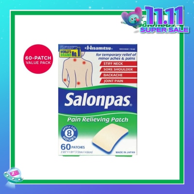 SALONPAS® Pain Relieving Patch (For Temporary Relief of Minor Aches & Pains) 60s