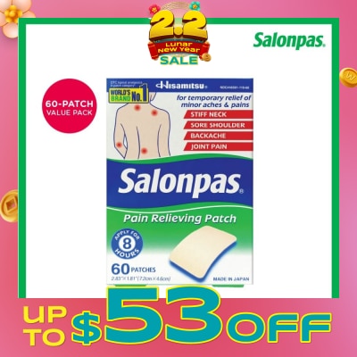 SALONPAS® Pain Relieving Patch (For Temporary Relief of Minor Aches & Pains) 60s