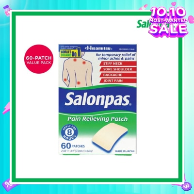 SALONPAS® Pain Relieving Patch (For Temporary Relief of Minor Aches & Pains) 60s