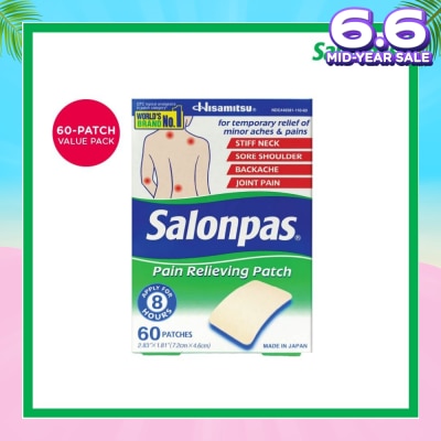 SALONPAS® Pain Relieving Patch (For Temporary Relief of Minor Aches & Pains) 60s