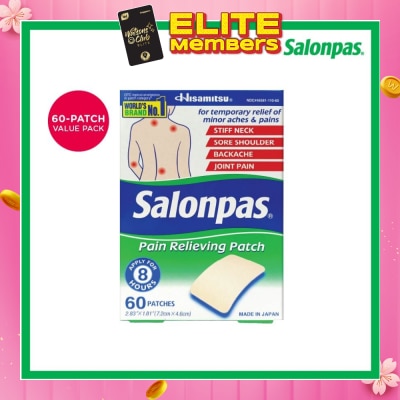 SALONPAS® Pain Relieving Patch (For Temporary Relief of Minor Aches & Pains) 60s