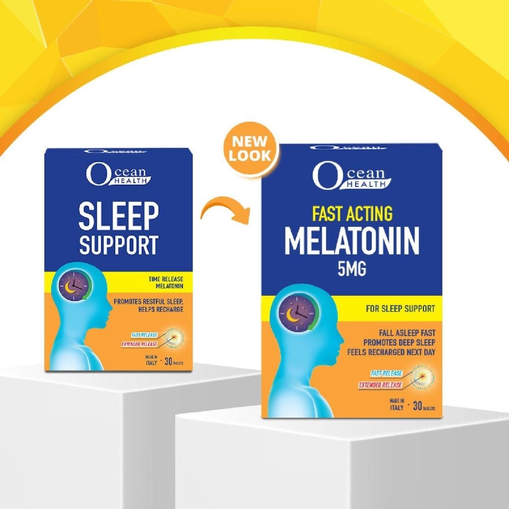 Sleep Support Tablet (Promotes Restful Sleep, Helps Recharge + Time Release Melatonin with Fast Release Outer Layer & Extended Release Inner Core) 30s image