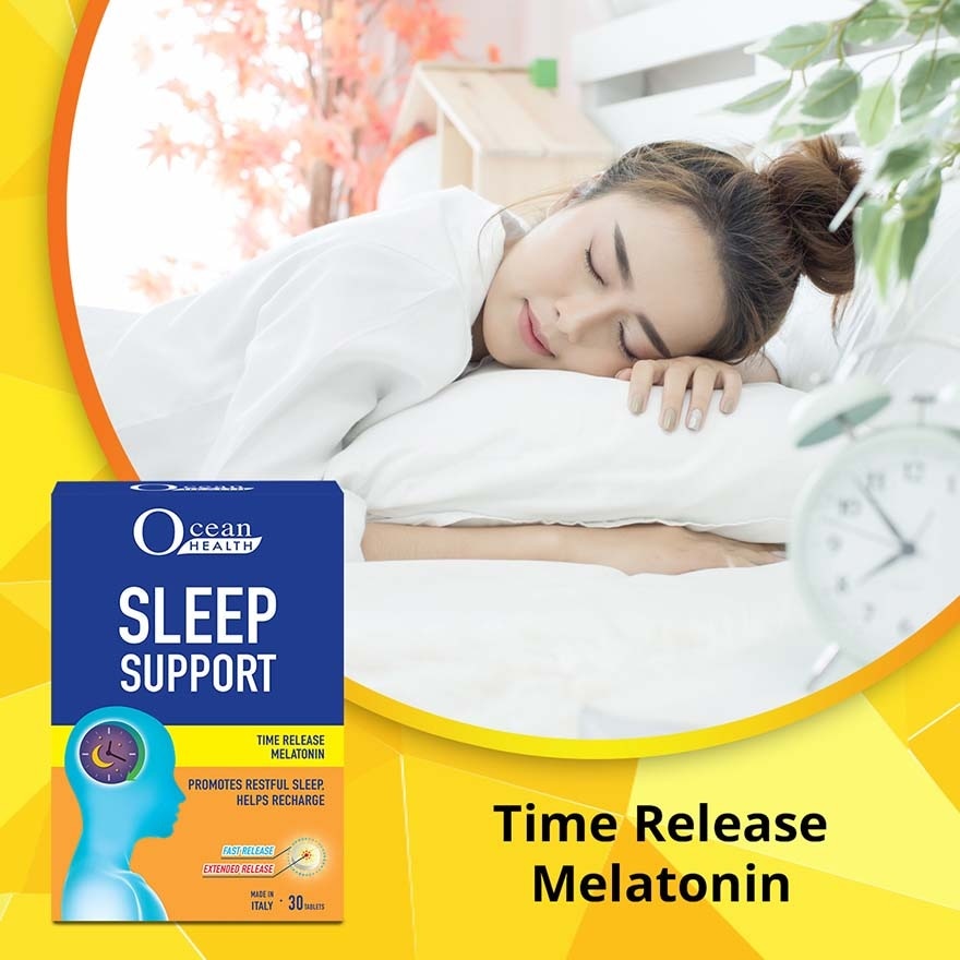 Sleep Support Tablet (Promotes Restful Sleep, Helps Recharge + Time Release Melatonin with Fast Release Outer Layer & Extended Release Inner Core) 30s