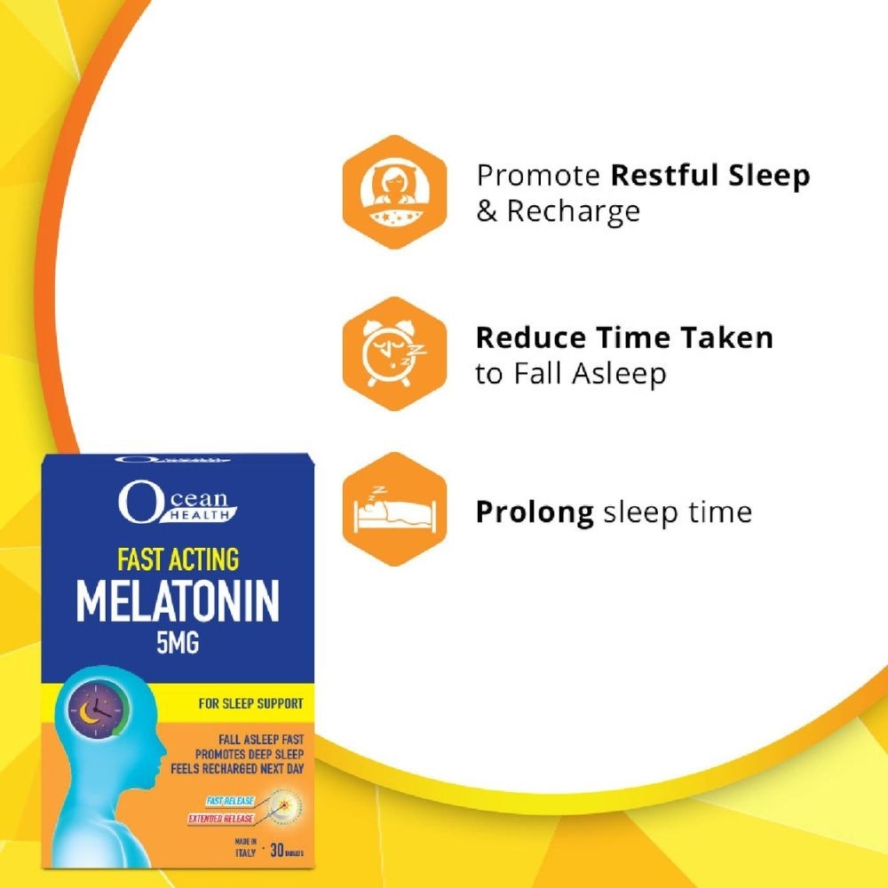Sleep Support Tablet (Promotes Restful Sleep, Helps Recharge + Time Release Melatonin with Fast Release Outer Layer & Extended Release Inner Core) 30s image