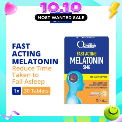 OCEAN HEALTH Sleep Support Tablet (Promotes Restful Sleep, Helps Recharge + Time Release Melatonin with Fast Release Outer Layer & Extended Release Inner Core) 30s image