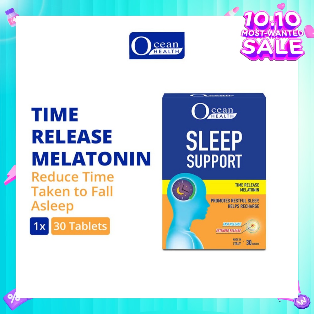 Sleep Support Tablet (Promotes Restful Sleep, Helps Recharge + Time Release Melatonin with Fast Release Outer Layer & Extended Release Inner Core) 30s