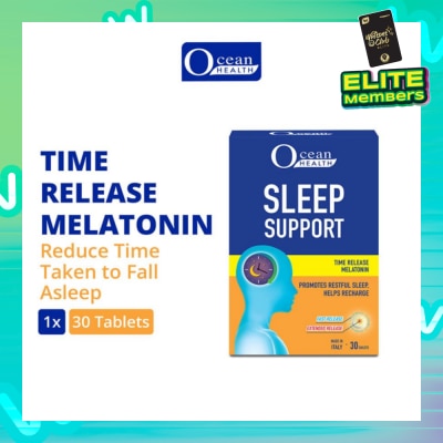 OCEAN HEALTH Sleep Support Tablet (Promotes Restful Sleep, Helps Recharge + Time Release Melatonin with Fast Release Outer Layer & Extended Release Inner Core) 30s