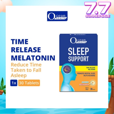 OCEAN HEALTH Sleep Support Tablet (Promotes Restful Sleep, Helps Recharge + Time Release Melatonin with Fast Release Outer Layer & Extended Release Inner Core) 30s