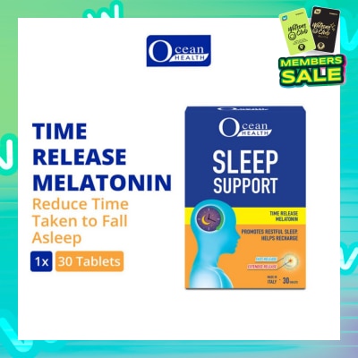 OCEAN HEALTH Sleep Support Tablet (Promotes Restful Sleep, Helps Recharge + Time Release Melatonin with Fast Release Outer Layer & Extended Release Inner Core) 30s