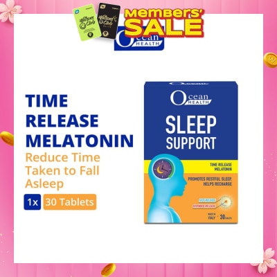 OCEAN HEALTH Sleep Support Tablet (Promotes Restful Sleep, Helps Recharge + Time Release Melatonin with Fast Release Outer Layer & Extended Release Inner Core) 30s