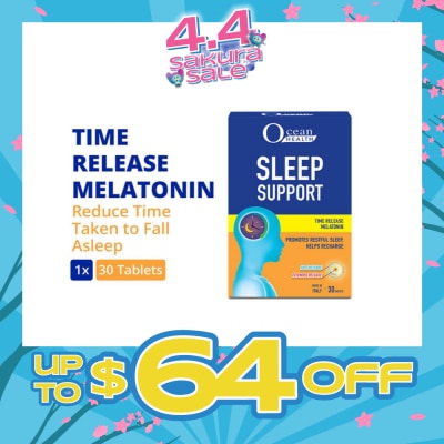 OCEAN HEALTH - Sleep Support Tablet (Promotes Restful Sleep, Helps Recharge + Time Release Melatonin with Fast Release Outer Layer & Extended Release Inner Core) 30s