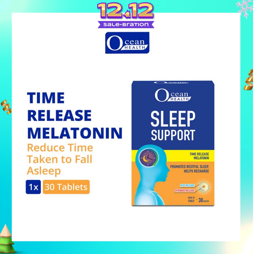 Sleep Support Tablet (Promotes Restful Sleep, Helps Recharge + Time Release Melatonin with Fast Release Outer Layer & Extended Release Inner Core) 30s